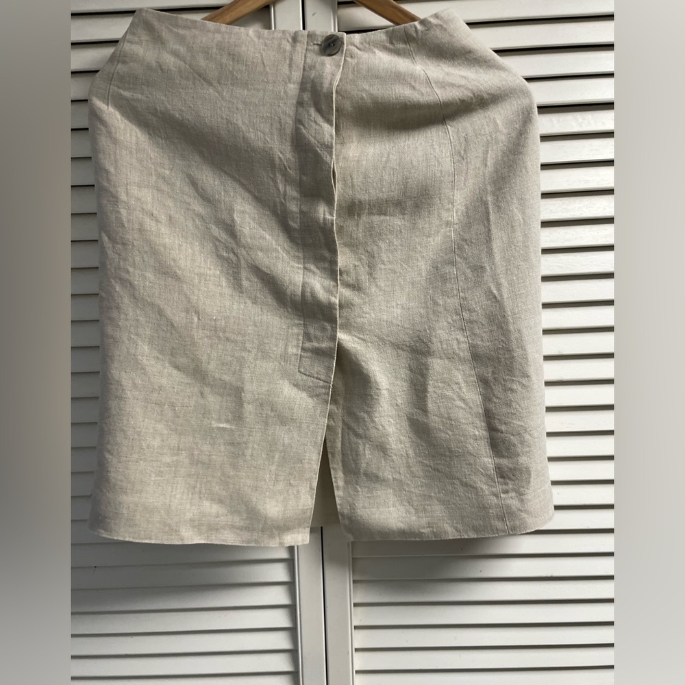 Womens St.Michael Marks & Spencer 100% Linen Split hem skirt Small 26” waist